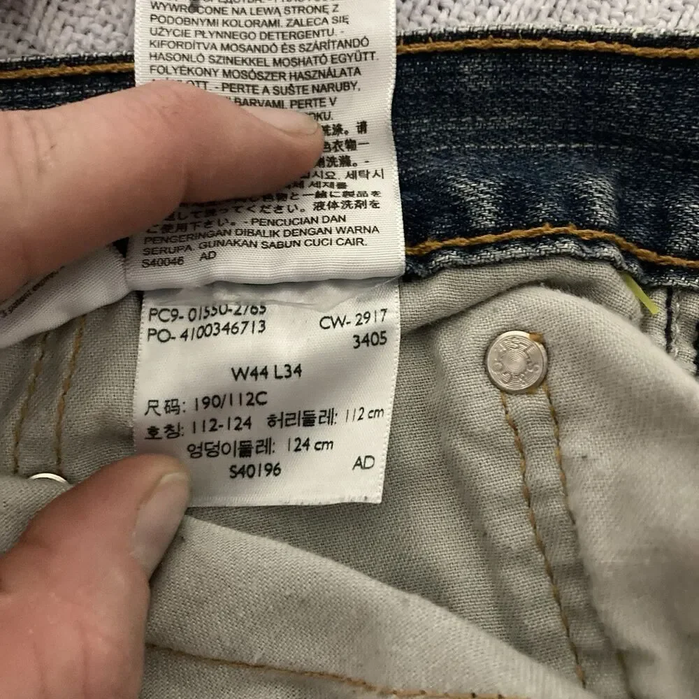 Levi 550 Relaxed Fit 5 Pocket Men’s Jeans 44x34 Light Wash Big & Tall